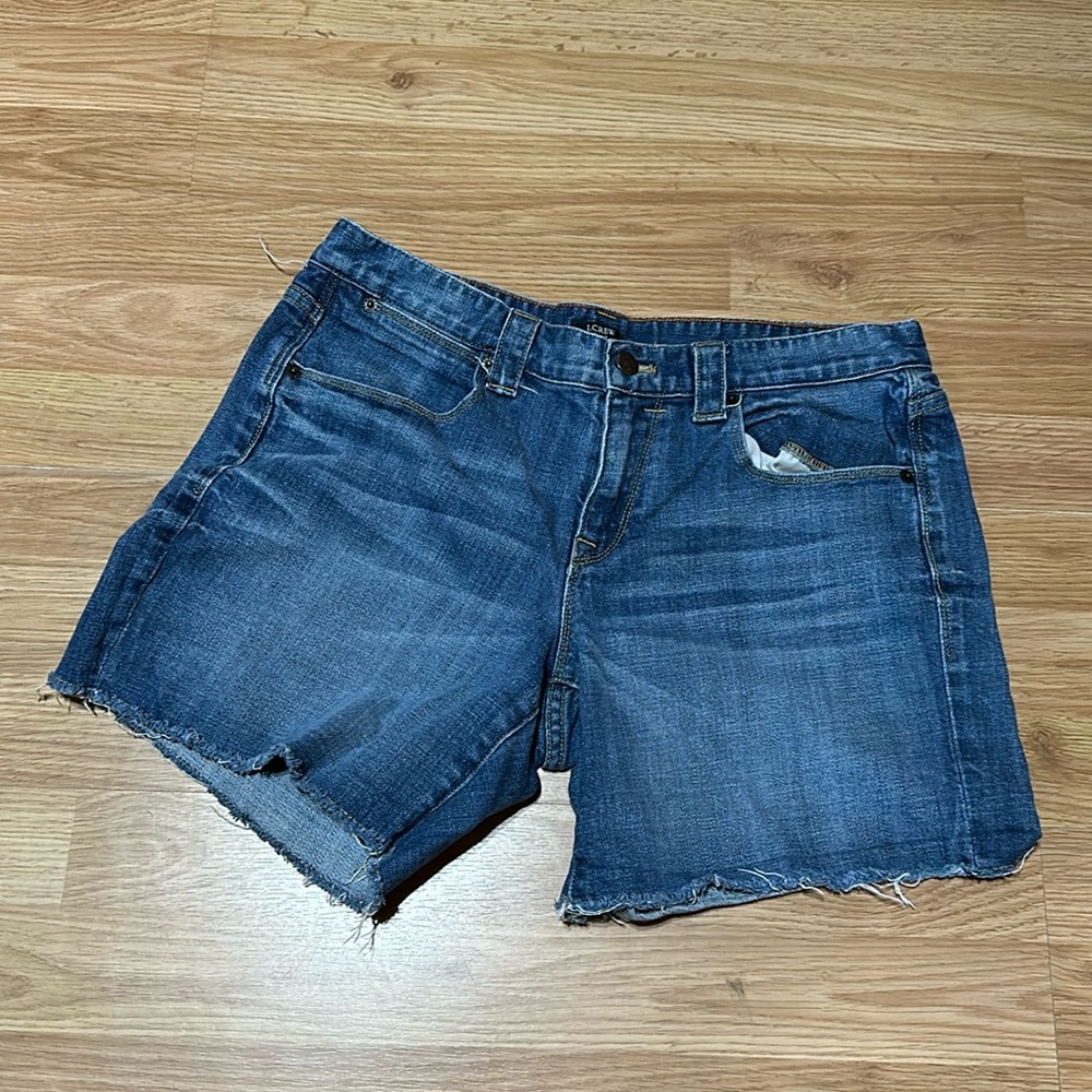 j crew stretch denim shorts 8